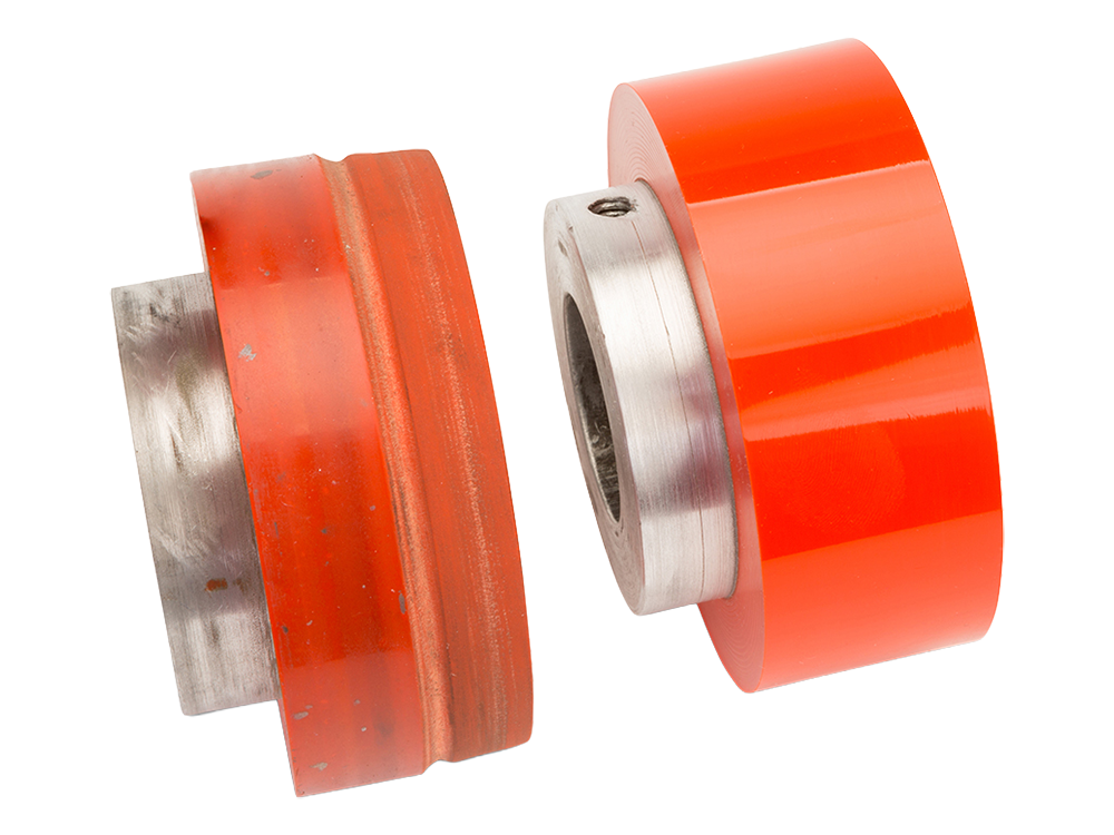 Polyurethane Wheel Recoating and refurbishment R4A6862 ML6 Recoating